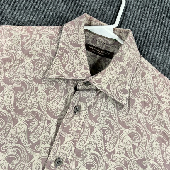 Tommy Bahama Other - Tommy Bahama Island Soft Shirt Mens Large Purple Beige Paisley Button Up Casual